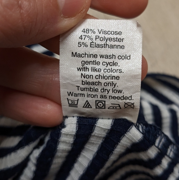 J. Crew Navy Blue and White Striped Sweater Elbow Length - Picture 8 of 8